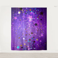 Fondo de Relieve metalizado púrpura con estrellas