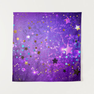 Tapiz Fondo de Relieve metalizado púrpura con estrellas