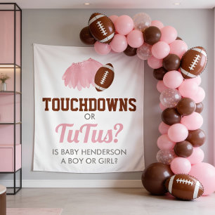 Tapiz Fondo de revelación de género Touchdowns o Tutús