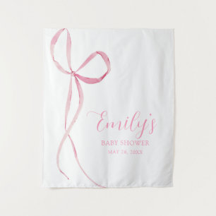 Tapiz Fondo de Rótulo Baby Shower Fabric de color rosa