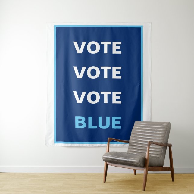 Tapiz Fondo de Selfie Demócrata Azul para Telón de Fondo (In situ)