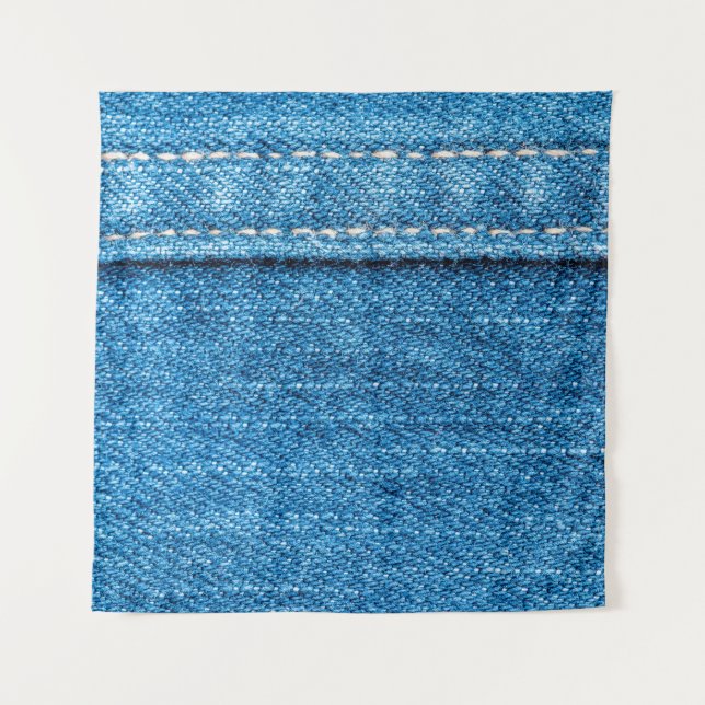 Tapiz Fondo de textura de jeans azules. (Anverso)