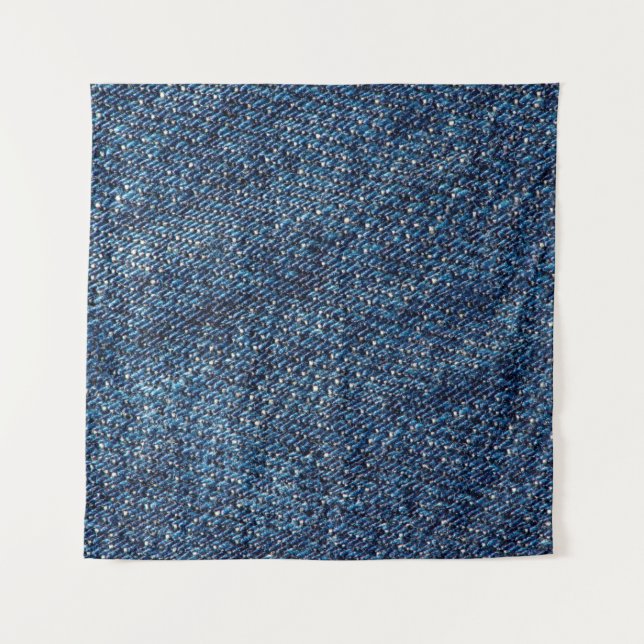 Tapiz Fondo de textura de vaqueros de denim azul. (Anverso)