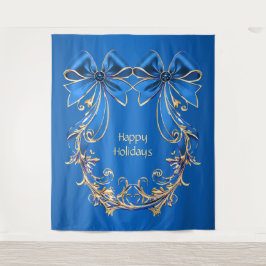 Tapiz Fondo de vacaciones Blue Gold Flower