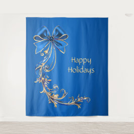 Tapiz Fondo de vacaciones Blue Gold Flower