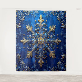 Tapiz Fondo decorativo de fiesta azul dorado