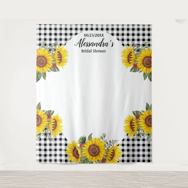 Tapiz Fondo Decorativo Personalizado de Girasoles y Cuad (Anverso)