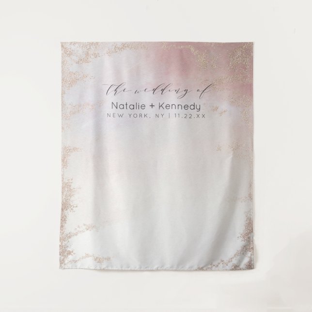 Tapiz Fondo degradado rosa rosado con foil escarchado pa (Anverso)