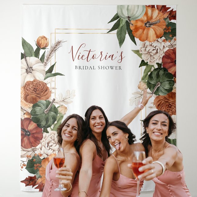 Tapiz Fondo del Boho Autumn Bridal Shower Photo Booth (Subido por el creador)
