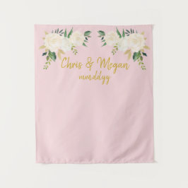 Tapiz Fondo del Boho Boda Pink Gold Photo Booth