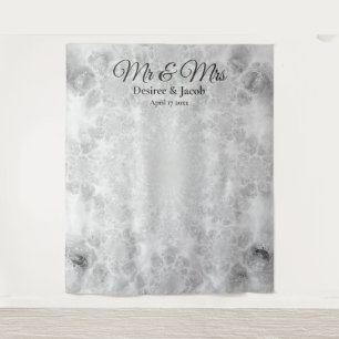 Tapiz Fondo del cuerpo fotográfico blanco gris gris boda