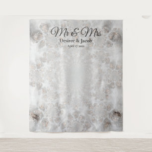 Tapiz Fondo del cuerpo fotográfico elegante blanco boda 