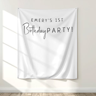 Tapiz Fondo del nombre de la fiesta de cumpleaños neutra