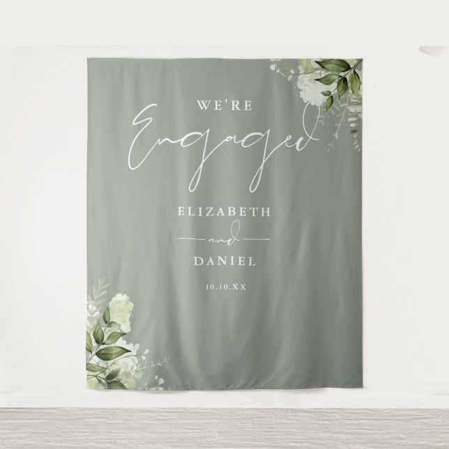 Tapiz Fondo del partido de compromiso verde verde verde  (Anverso)