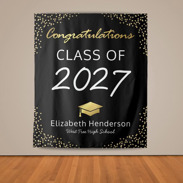 Tapiz Fondo del partido de graduación de oro negro de mo (Subido por el creador)
