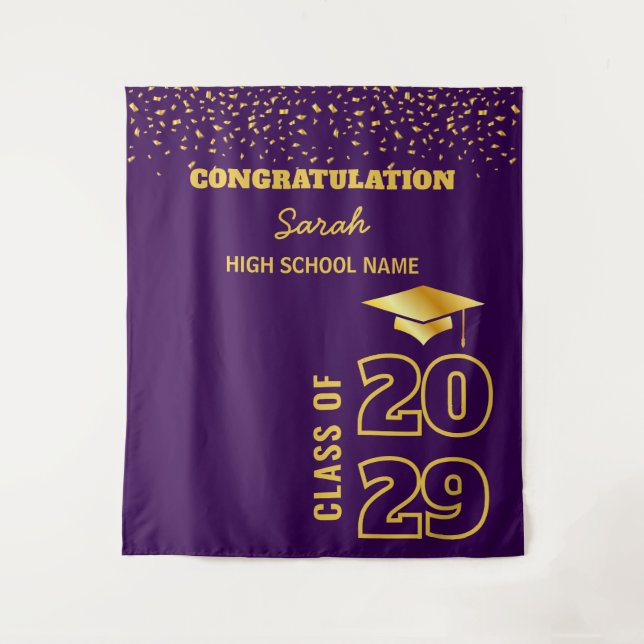 Tapiz Fondo del Partido de Graduación de Personalizados  (Anverso)