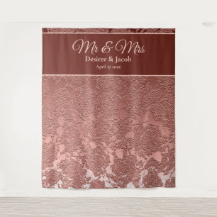 Tapiz Fondo elegante de boda con cabina de fotos en rosa