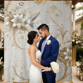 Tapiz Fondo elegante de colibrí blanco