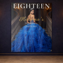 Fondo elegante de cumpleaños 18 azul para fotos