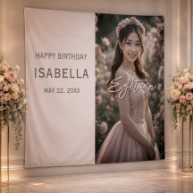 Fondo elegante de cumpleaños 18 rosa para fotos