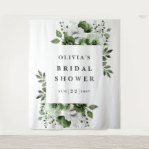 Fondo elegante de ducha nupcial floral verde oliva