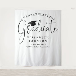 Tapiz Fondo elegante de letra para fiesta de graduación