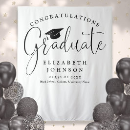 Tapiz Fondo elegante de letra para fiesta de graduación