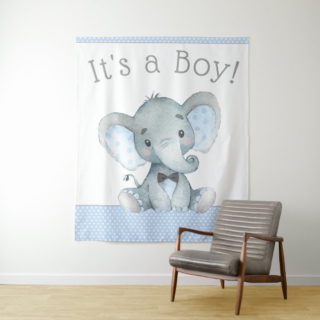 Tapiz Fondo Elephant Baby Shower (In situ)