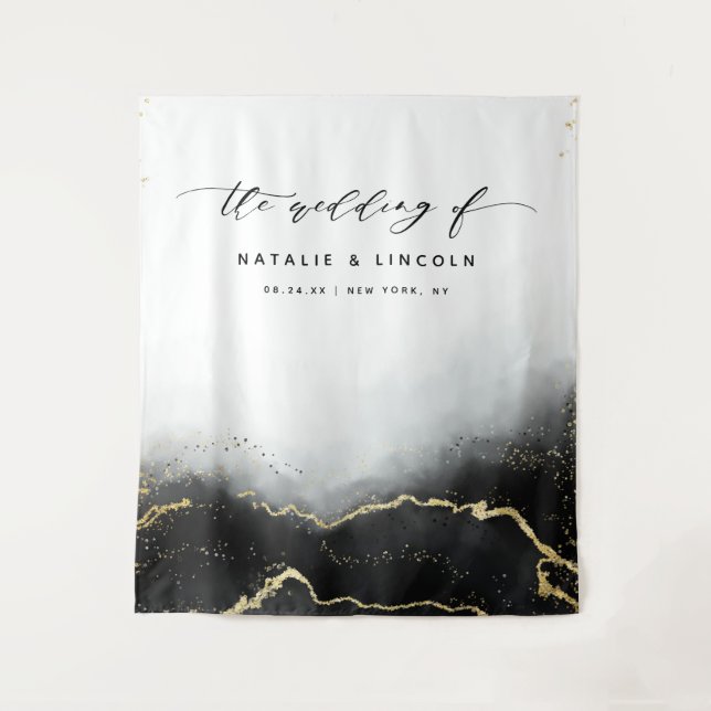 Tapiz Fondo Ethereal Mist Ombre Black Photo Booth (Anverso)