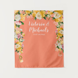 Tapiz Fondo floral atrevido y brillante para baby shower