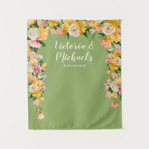 Tapiz Fondo floral atrevido y brillante para ducha de no