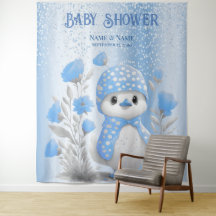 Fondo floral azul Duck de acuarela