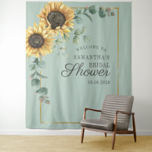 Tapiz Fondo floral de girasol eucalipto para cabina de f