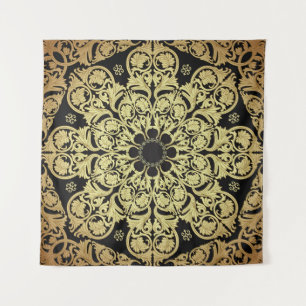 Tapiz Fondo Floral De Lujo Dorado Swirls