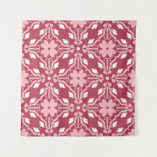 Tapiz Fondo floral rojo y beige. Sin inconvenientes de c