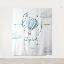 Fondo fotográfico Baby Shower de Blue Hot Air Ball