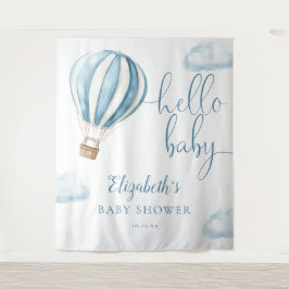 Tapiz Fondo fotográfico Baby Shower de Blue Hot Air Ball