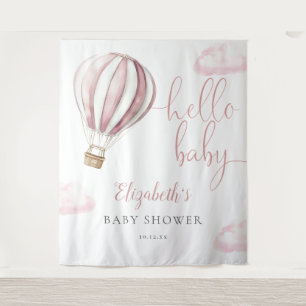 Tapiz Fondo fotográfico Baby Shower de globo aerostático