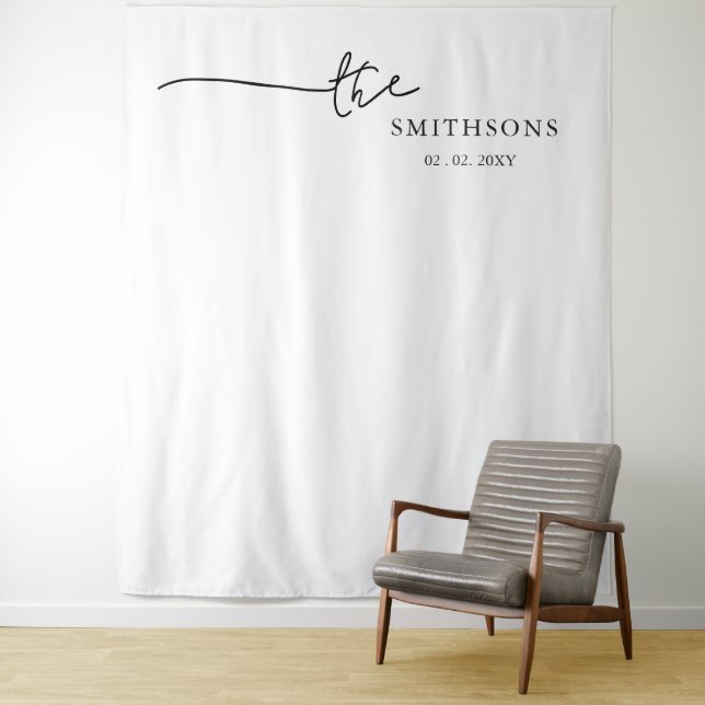 Tapiz Fondo fotográfico Boda de apellido personalizado (In situ)