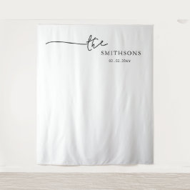 Tapiz Fondo fotográfico Boda de apellido personalizado