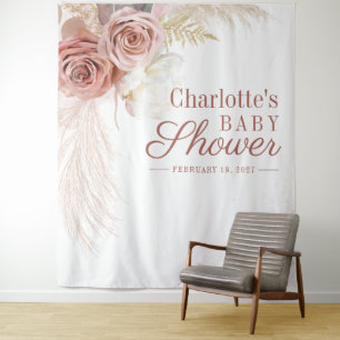 Tapiz Fondo fotográfico de Baby Shower Pampas Grass Tan