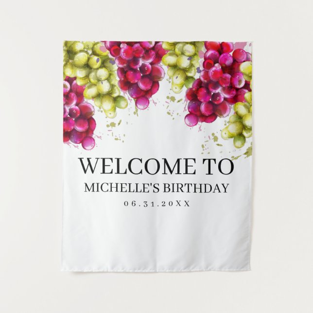 Tapiz Fondo fotográfico de cata de vino de uva (Anverso)