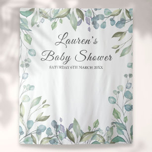 Tapiz Fondo fotográfico de Greenery Floral Baby Shower