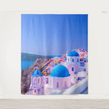 Fondo fotográfico de Santorini Grecia Blue Island