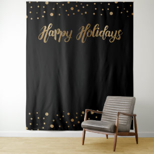 Tapiz Fondo fotográfico de vacaciones de Navidades negro