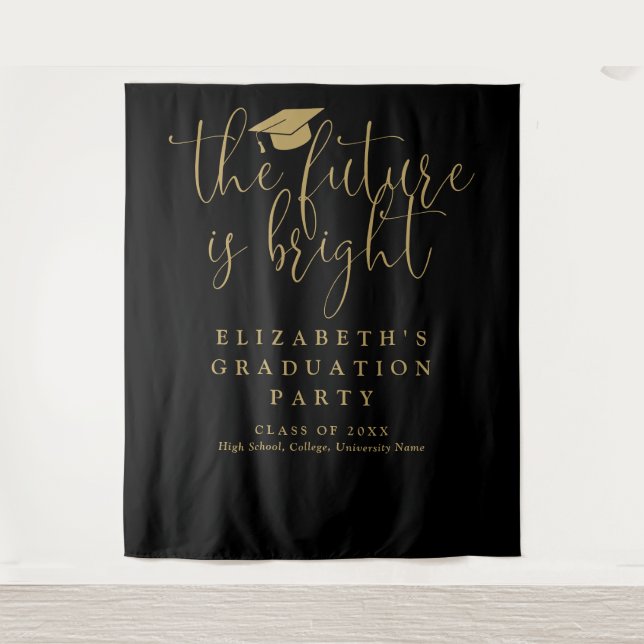 Tapiz Fondo fotográfico del partido de graduación futuro (Anverso)