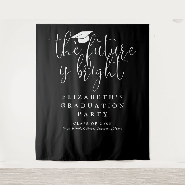 Tapiz Fondo fotográfico del partido de graduación futuro (Anverso)