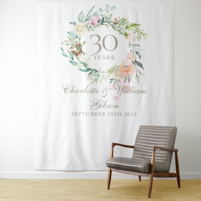 Tapiz Fondo fotográfico del Rosa Garland 30° aniversario (In situ)