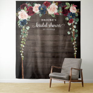 Tapiz Fondo fotográfico floral de tono burgundy para bab