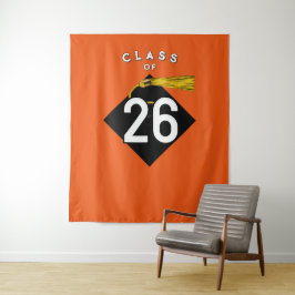 Tapiz Fondo fotográfico naranja para graduación 2026